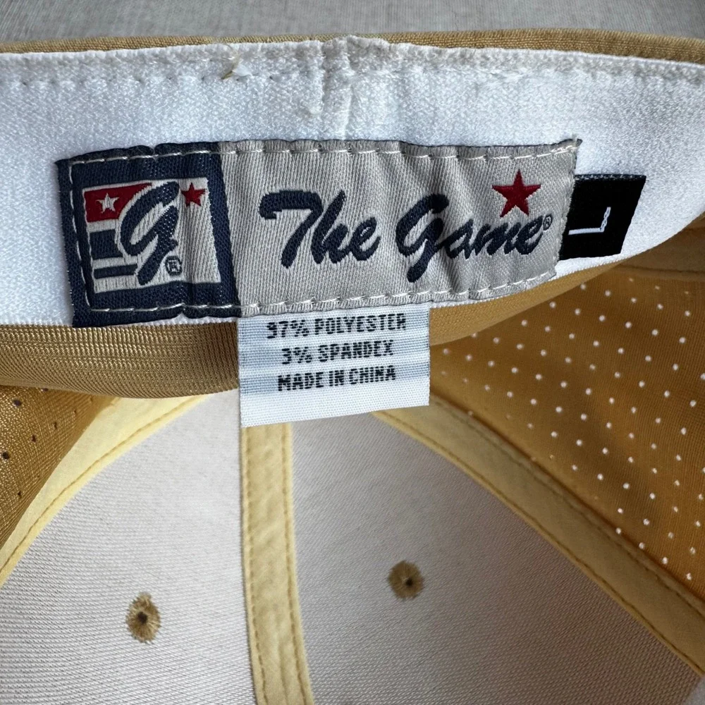 The Game Khaki Baseball Cap Old English‎ Boston Red Sox Perforated Hat Large